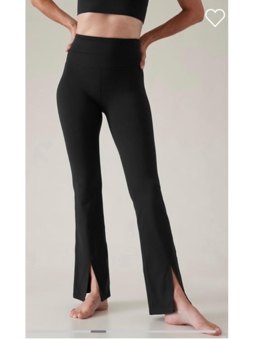 Athleta Elation Split Flare Pants Black Medium Tall Stretch Pull-On Yoga NWT
